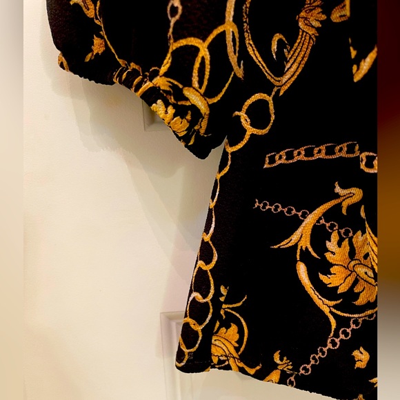 ALYX Ladies black gold wrap blouse L - Picture 3 of 6